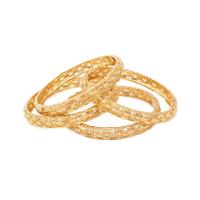 Bracelet en laiton, Plaqué d'or 24K, pour femme & creux, doré, 60mm, Vendu par PC