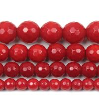 Glass Beads, Round, stoving varnish, DIY & faceted, red Approx 14.96 Inch 