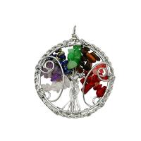 Tree Of Life Pendants, Zinc Alloy, with Natural Gravel, fashion jewelry & for woman 