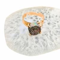 Anillo de dedo de cuarzo natural, metal, con Ágata de cuarzo de hielo, Bricolaje & unisexo, más colores para la opción, 22mm, Vendido por UD