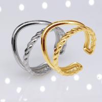304 Stainless Steel Cuff Finger Ring, Vacuum Ion Plating, fashion jewelry & for woman 12mm 