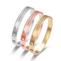 Titanium Steel Bangle, Vacuum Ion Plating, fashion jewelry & for woman & hollow 8mm, Inner Approx 