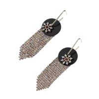 Fashion Fringe Earrings, Zinc Alloy, Snowflake, plated, fashion jewelry & micro pave cubic zirconia & for woman 