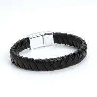 Microfiber PU Bracelet, with Zinc Alloy, Donut, polished, fashion jewelry & for man cm 