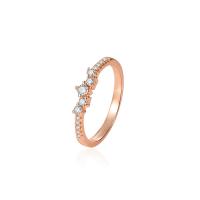 Cubic Zirconia Micro Pave Brass Finger Ring, plated, fashion jewelry & micro pave cubic zirconia & for woman 2mm, US Ring 