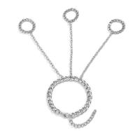 Железо Браслет кольцо, с 1.9inch наполнитель цепи, плакирован серебром, ювелирные изделия моды & Мужский, длина:Приблизительно 7 дюймовый, продается PC