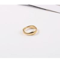 Stainless Steel Finger Ring, 304 Stainless Steel, Bamboo, real gold plated & for woman, US Ring 