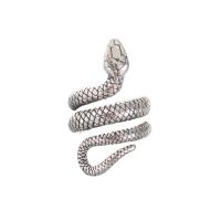 304 Stainless Steel Cuff Finger Ring, Snake, Vacuum Ion Plating, Unisex US Ring 