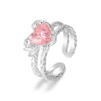Rhinestone Zinc Alloy Finger Ring, fashion jewelry & for woman & with rhinestone, US Ring 