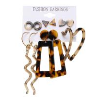 Zinc Alloy Earring Set, with Acrylic, 6 pieces & fashion jewelry & for woman 