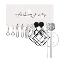 Zinklegierung Ohrring-Set, mit Kunststoff Perlen, 5 Stück & Modeschmuck & für Frau, keine, verkauft von setzen