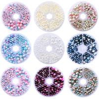 ABS perla de los granos de plástico, Perlas plásticas, con resina, pulido, Bricolaje & diverso tamaño para la opción & sin agujero, más colores para la opción, 4MMu30015MMu30016MMu30018MM, Vendido por Caja
