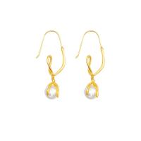 Plastic Pearl Zinc Alloy Earring, with Plastic Pearl, high quality plated, fashion jewelry & for woman, golden 