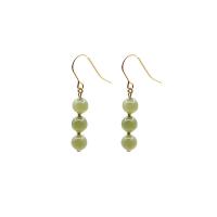 Jade Drop Earring, 14K gold-filled, fashion jewelry & for woman, 6mm 