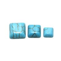 Turquesa sintético cabujón, Cuadrado, Bricolaje & diverso tamaño para la opción, azul, Vendido por UD