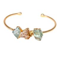 Citrine Cuff Bangle, with Green Fluorite & Brass, gold color plated, for woman, mixed colors Inner Approx 71mm 