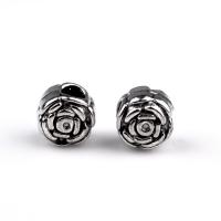 Zinc Alloy European Beads, Rose, silver color plated, DIY Approx 