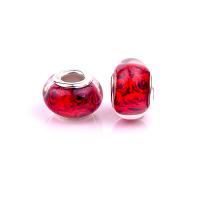 European Harz Perlen, mit Eisen, Laterne, silberfarben plattiert, DIY, rot, 9x14mm, ca. 100PCs/Tasche, verkauft von Tasche