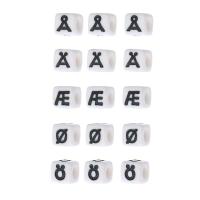 アルファベット アクリル ビーズ, スクエアー, DIY & さまざまなパターンの選択 & エナメル, 無色 穴:約 3.5mm, 売り手 バッグ
