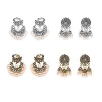 Fashion Fringe Earrings, Zinc Alloy, with Plastic Pearl, plated & for woman 