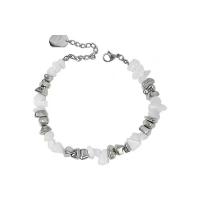 Cats Eye Bracelets, Zinc Alloy, with Cats Eye, with 1.97 extender chain, silver color plated, Unisex, silver color .69 Inch 