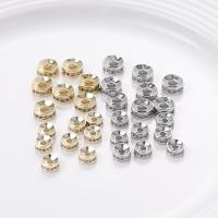 Brass Spacer Beads, Flat Round, 14K gold plated, DIY & micro pave cubic zirconia 
