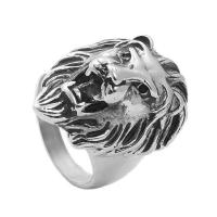 316L Stainless Steel Finger Ring, polished, fashion jewelry & for man, silver color, 32.3mm 