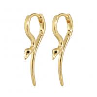 Brass Huggie Hoop Earring, Snake, gold color plated, fashion jewelry & for woman, golden 