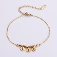Titanium Steel Anklet, Flower, plated, fashion jewelry & for woman 