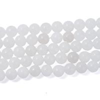 Weiße Chalcedon Perlen, Weiß Chalcedon, rund, poliert, Imitation Hetian Jade & DIY & verschiedene Größen vorhanden, keine, Länge:ca. 14.6 ZollInch, verkauft von Strang
