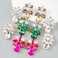 Zinc Alloy Rhinestone Drop Earring, gold color plated, fashion jewelry & for woman & with glass rhinestone 