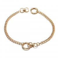 Zinc Alloy Necklace, gold color plated, fashion jewelry & for woman, golden .5 cm 