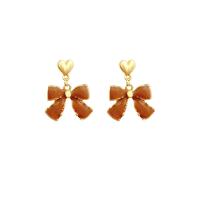 Enamel Zinc Alloy Drop Earring, Bowknot, high quality plated, fashion jewelry & for woman 