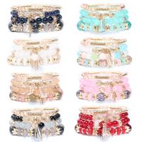 Acrylic Zinc Alloy Bracelets, with Lampwork & Resin & Acrylic, plated, 4 pieces & fashion jewelry & for woman cm 