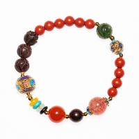 Gemstone Bracelets, Cinnabar, with Pterocarpus Santalinus & Hetian Jade & Strawberry Quartz, fashion jewelry & for woman, 8mm cm 