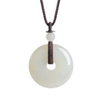 Hetian Jade collar, con Poliéster, Donut, Joyería & unisexo, 30mm, longitud:65 cm, Vendido por UD