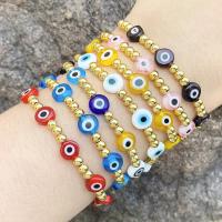 Evil Eye Jewelry Bracelet, Brass, with Nylon Cord & Resin, 18K gold plated, fashion jewelry & for woman cm 