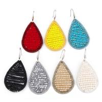 Crystal Drop Earring, Zinc Alloy, with Crystal, Teardrop, silver color plated, for woman 