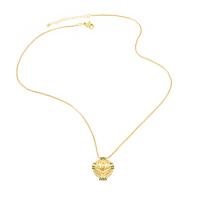 Cubic Zircon Micro Pave Brass Necklace, with 2 extender chain, 18K gold plated & micro pave cubic zirconia & for woman, golden .7 Inch 