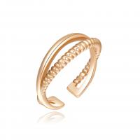 Латунь Манжеты палец кольцо, плакированный настоящим золотом, Женский, шампанское, 19mm, продается PC