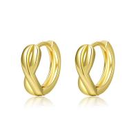 Brass Huggie Hoop Earring, gold color plated, for woman, golden, 12.7mm 