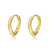 Brass Huggie Hoop Earring, gold color plated, for woman, golden, 15mm 