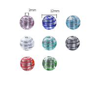 Silver Foil Lampwork Beads, Round, DIY 12mm Approx 2mm 