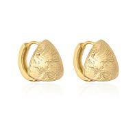 Brass Huggie Hoop Earring, real gold plated & for woman, gold 
