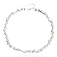 Zinc Alloy Necklace, silver color plated, fashion jewelry & for woman, silver color cm 