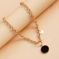 Zinc Alloy Necklace, with Acrylic, gold color plated, fashion jewelry & for woman, golden, 30mm cm 