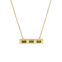 Zirkonia Edelstahl Halskette, 304 Edelstahl, mit Verlängerungskettchen von 5cm, goldfarben plattiert, Modeschmuck & für Frau & mit kubischem Zirkonia, zwei verschiedenfarbige, 38x10mm, Länge:37.5 cm, verkauft von PC