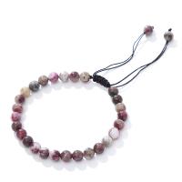 Plum Blossom Tourmaline Bracelet, with Knot Cord, Round, handmade, fashion jewelry & for woman cm 
