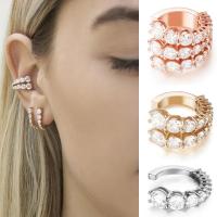 Earring Cuff and Wraps, Zinc Alloy, plated, fashion jewelry & multilayer & for woman & with rhinestone 