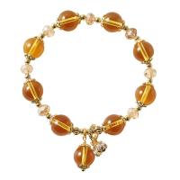 perles de citrine bracelet, Placage, bijoux de mode & pour femme, Jaune, 8mmu 300110mm cm, Vendu par PC